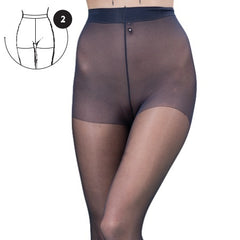 Tights reinforced, visible panty section