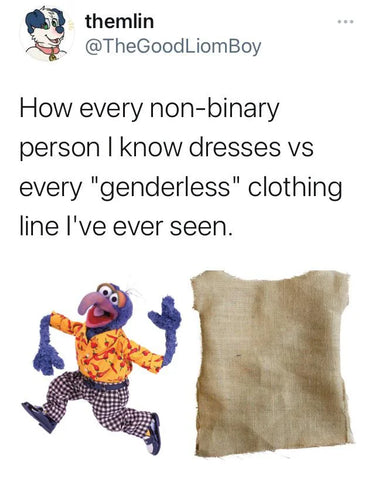 gonzo muppet meme genderless fashion mode unisexe