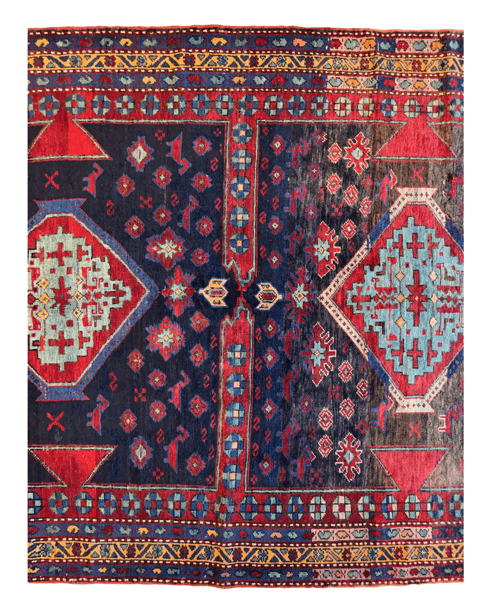 Antique Worn Late 19th Century Persian Rug 3'3” x 6