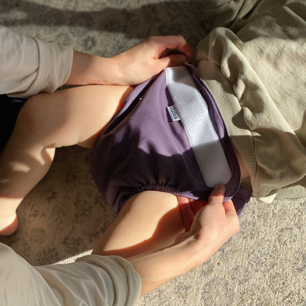 Judes Changing Baby Cloth Diapers Plum Washcloths