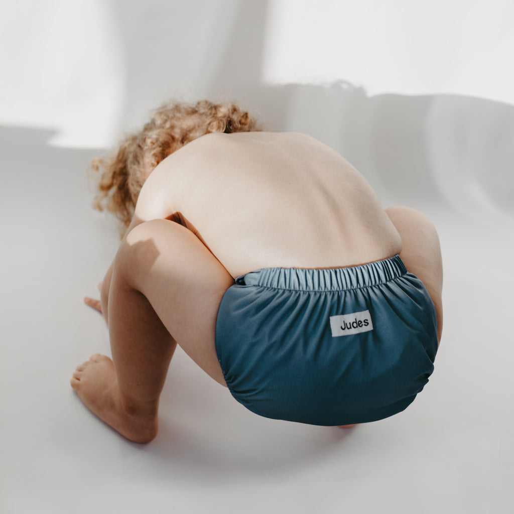 Judes baby bottom cloth diaper blue