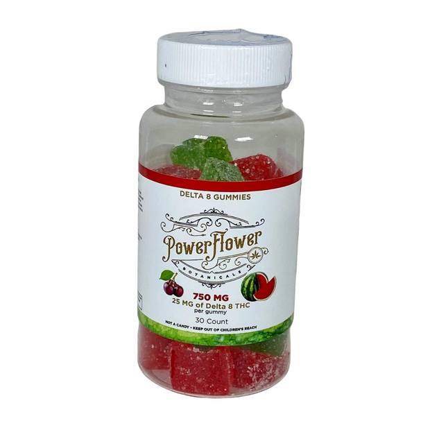 25mg Delta 8 Gummy (30 Count) -Cherry and Watermelon