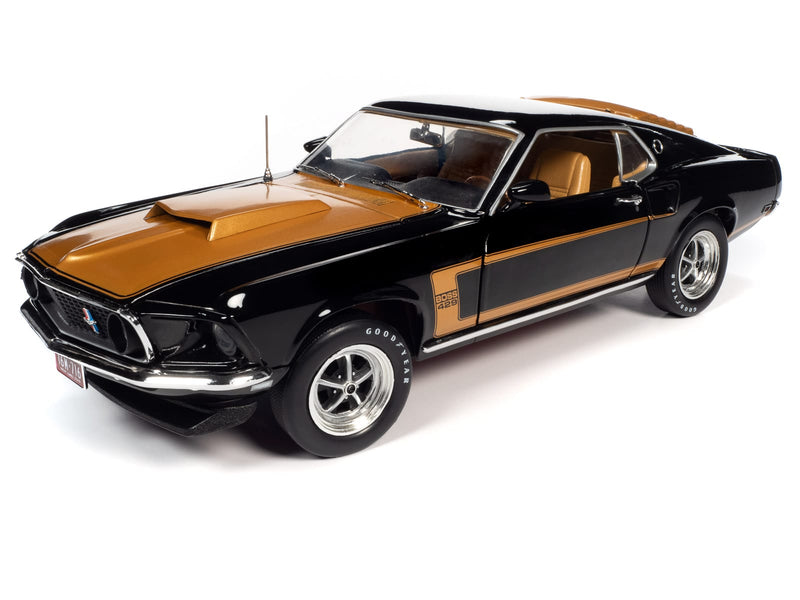 Stirre Gør alt med min kraft Ikke vigtigt 1969 Ford Mustang Boss 429 Fastback Model Car Black/Gold 1/18 AMM1251 –  diecastshowroom