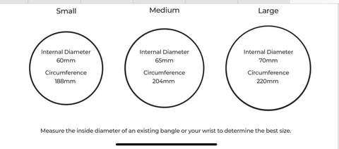 Bangle sizing chart