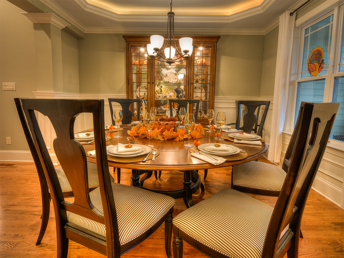 A custom dining room in a high-end house