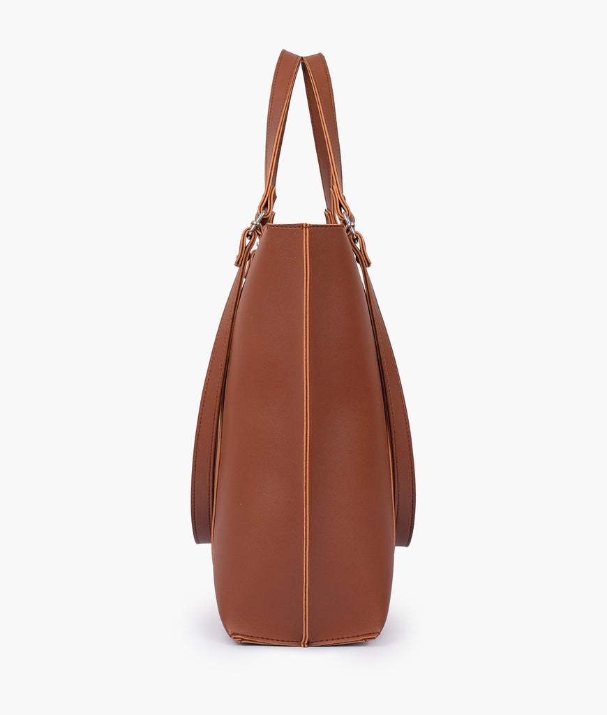 Brown double-handle tote bag – RTW Creation