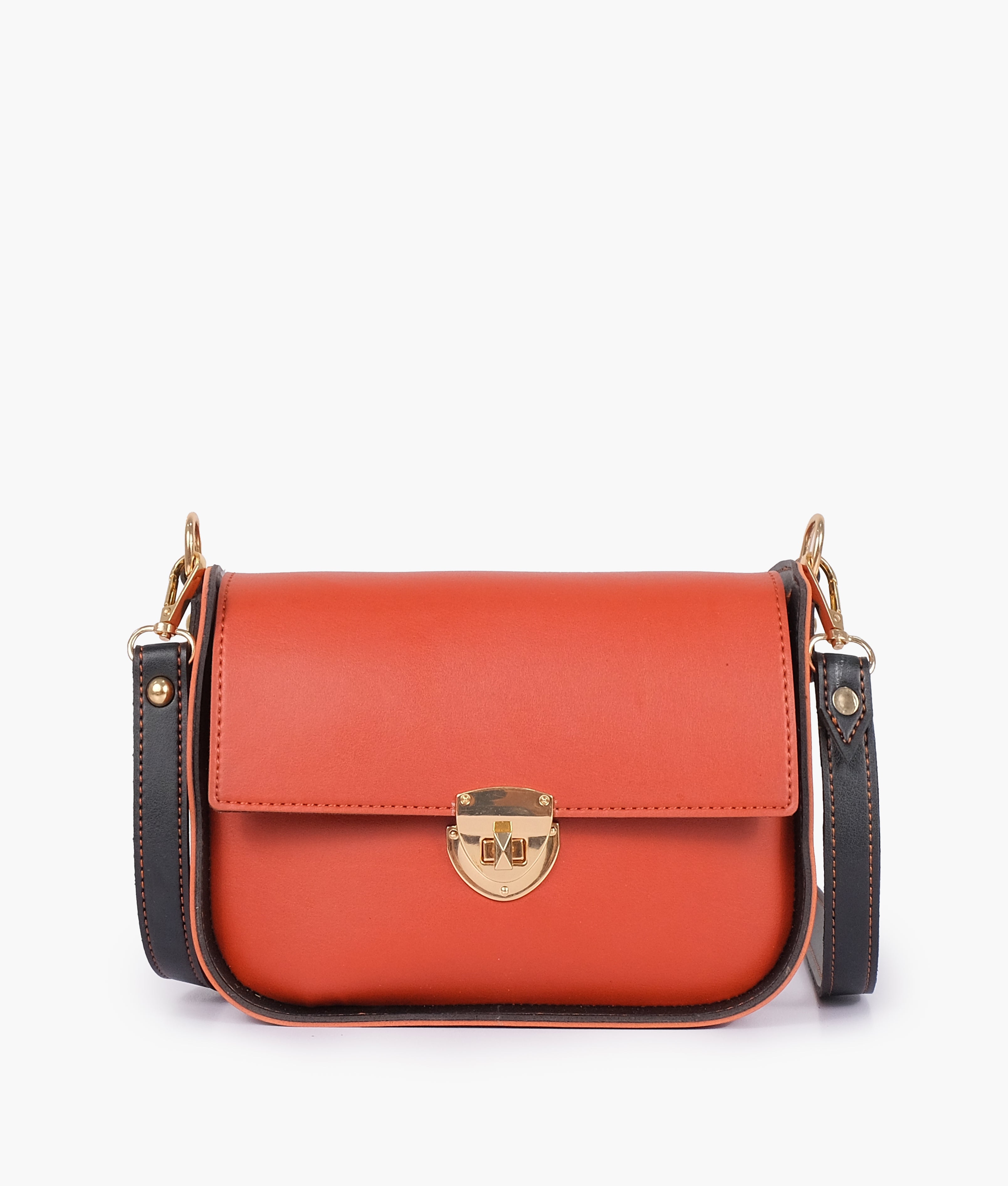 Rust saddle bag with twist lock – RTW Creation