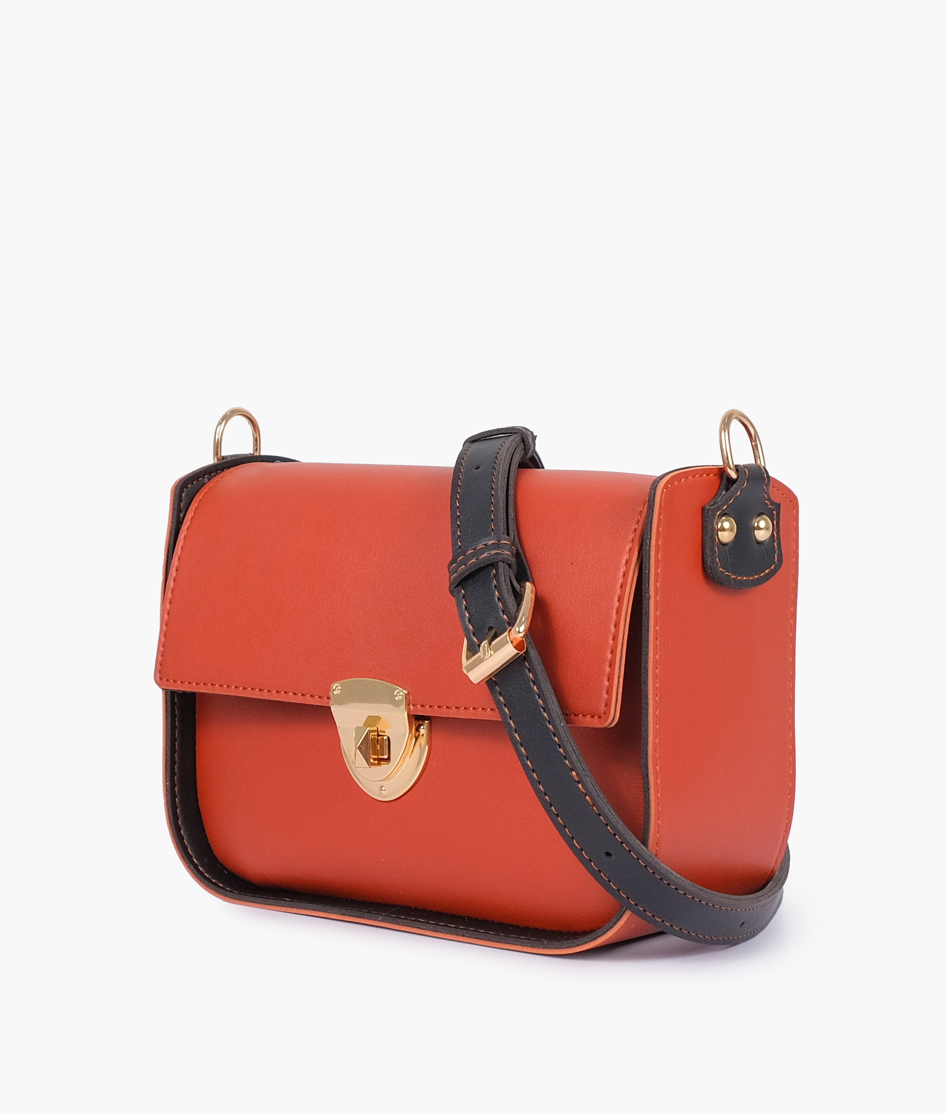 Rust saddle bag with twist lock – RTW Creation