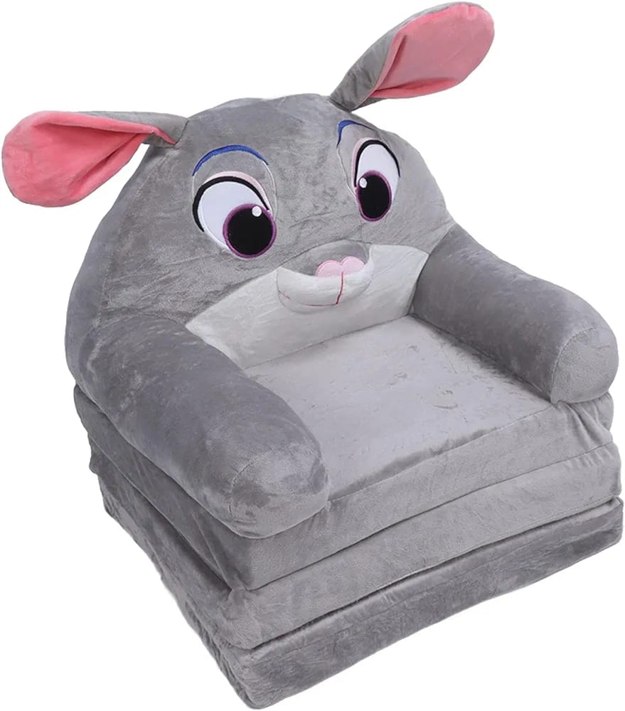 Baby Sofa Cum Bed Rabbit Character-Gray
