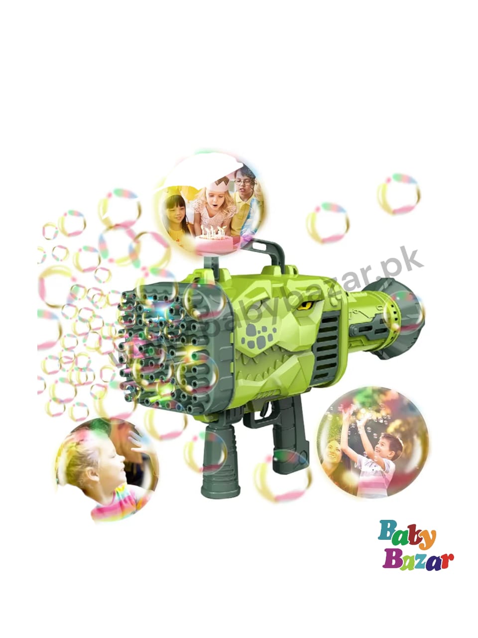 Dinosaur Bubble Gun Machine Toy Makes Bubbles