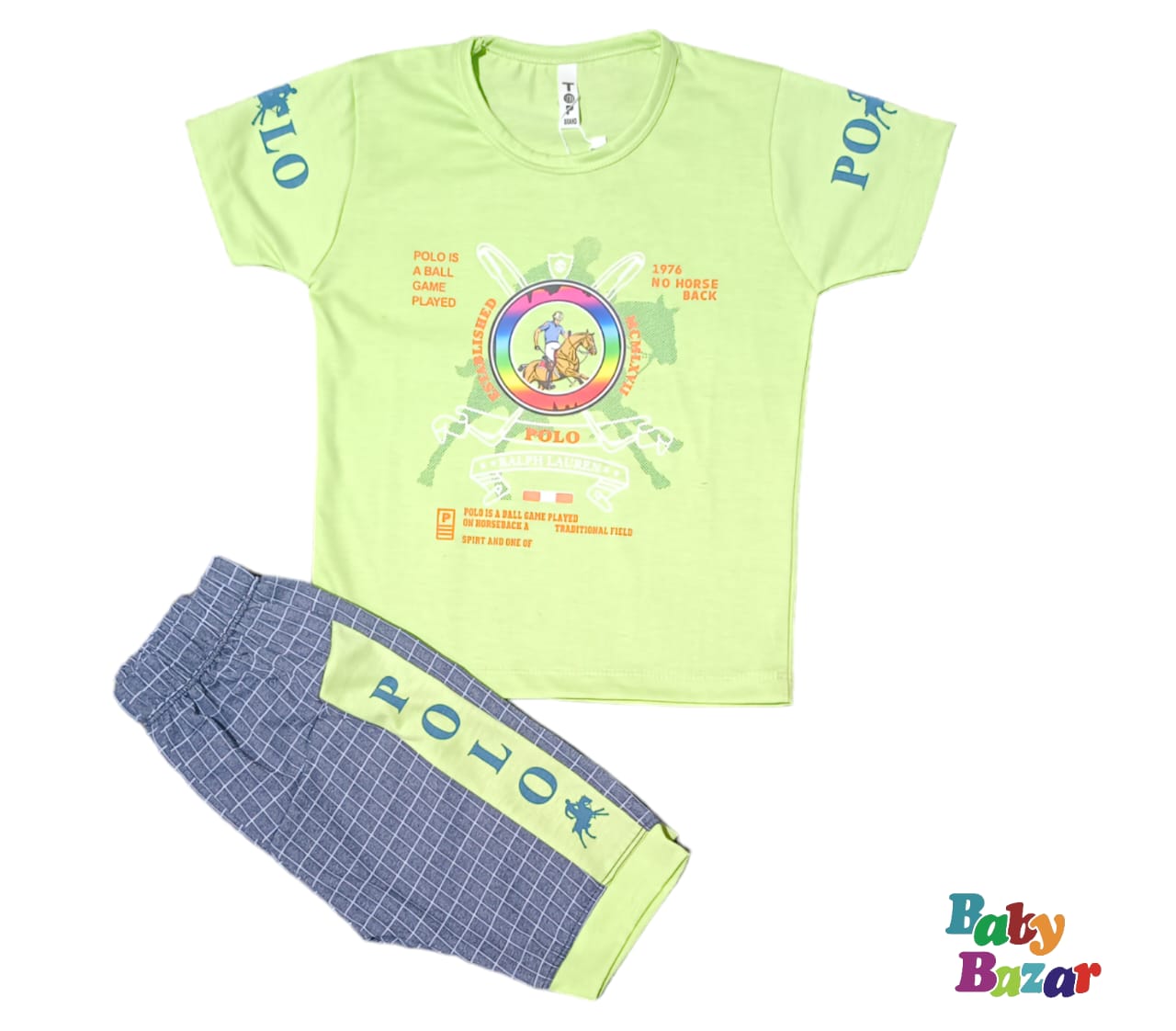 New Stylish T-Shirt & Nicker For Baby Boy - Parrot