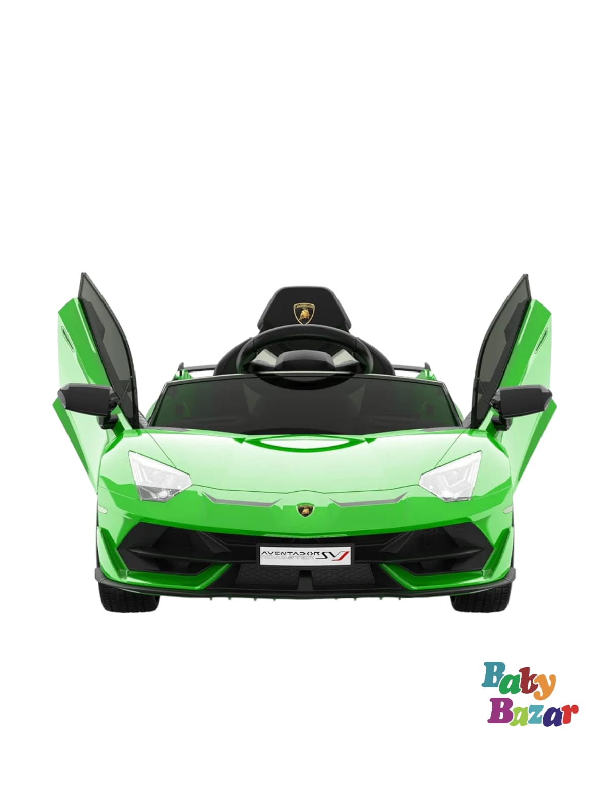 Ride on Car for Kids 12V Licensed Lamborghini Electric Vehicles Battery Powered Sports Car with Control, 2 Speeds, Sound System, LED Headlights and Hydraulic Doors (Green)