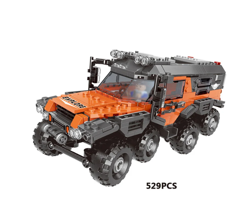 Technics Super atv Avtoros Shaman 8x8 ATV-5X building bricks mountain offroad adventure Siberia Conqueror brick toys gifts