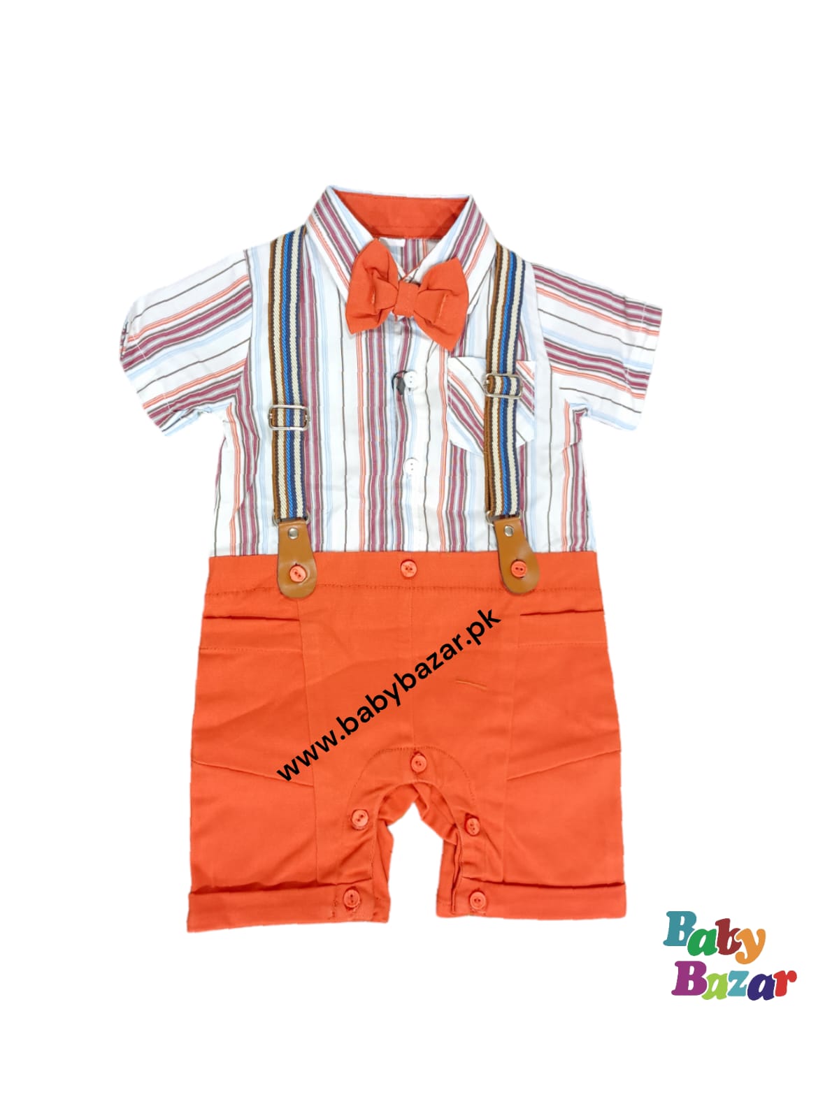Summer Stylish Romper with Bow Tie for Toddler Boys