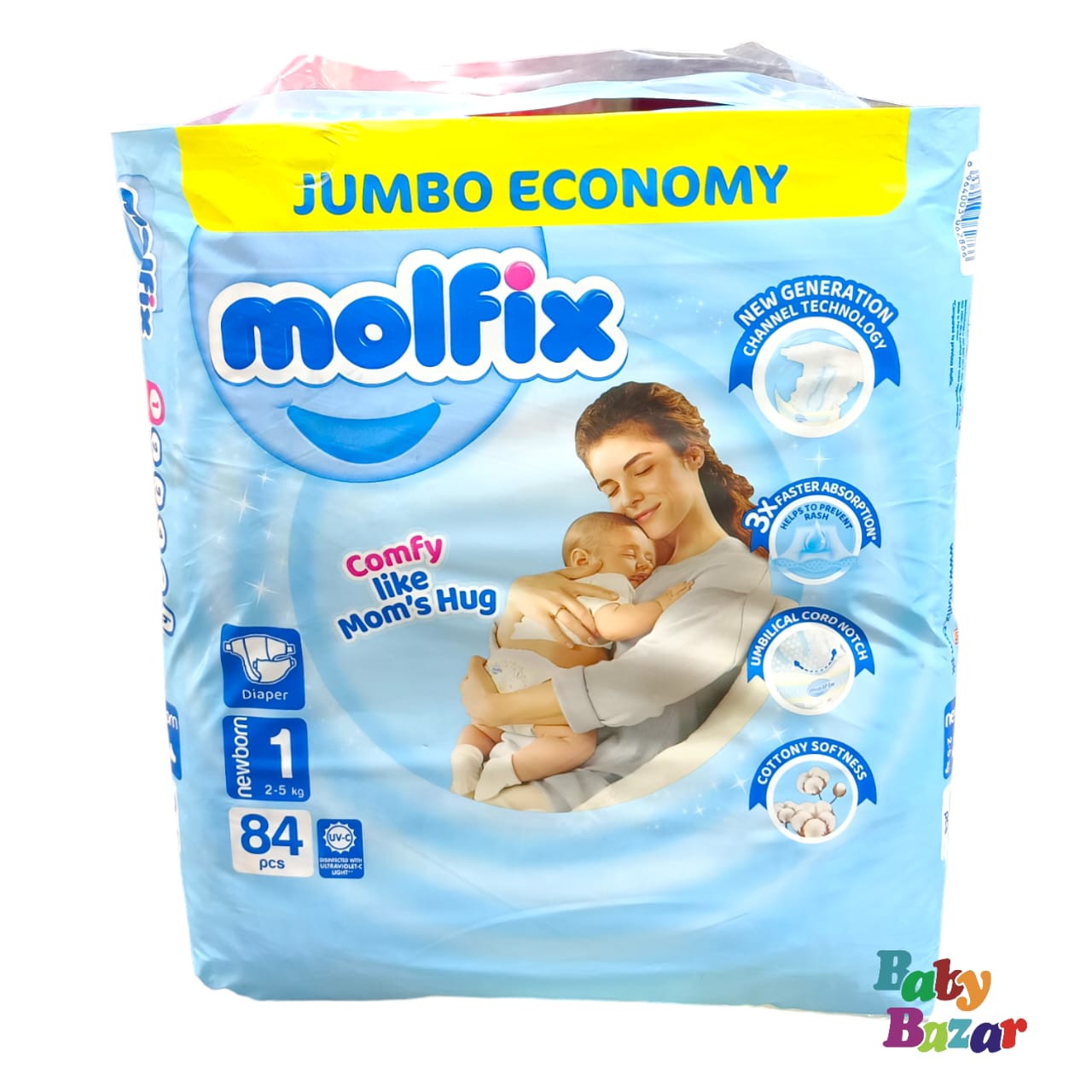 Molfix 3D Jumbo Pack Newborn Size 1 84Pcs 2-5 Kg