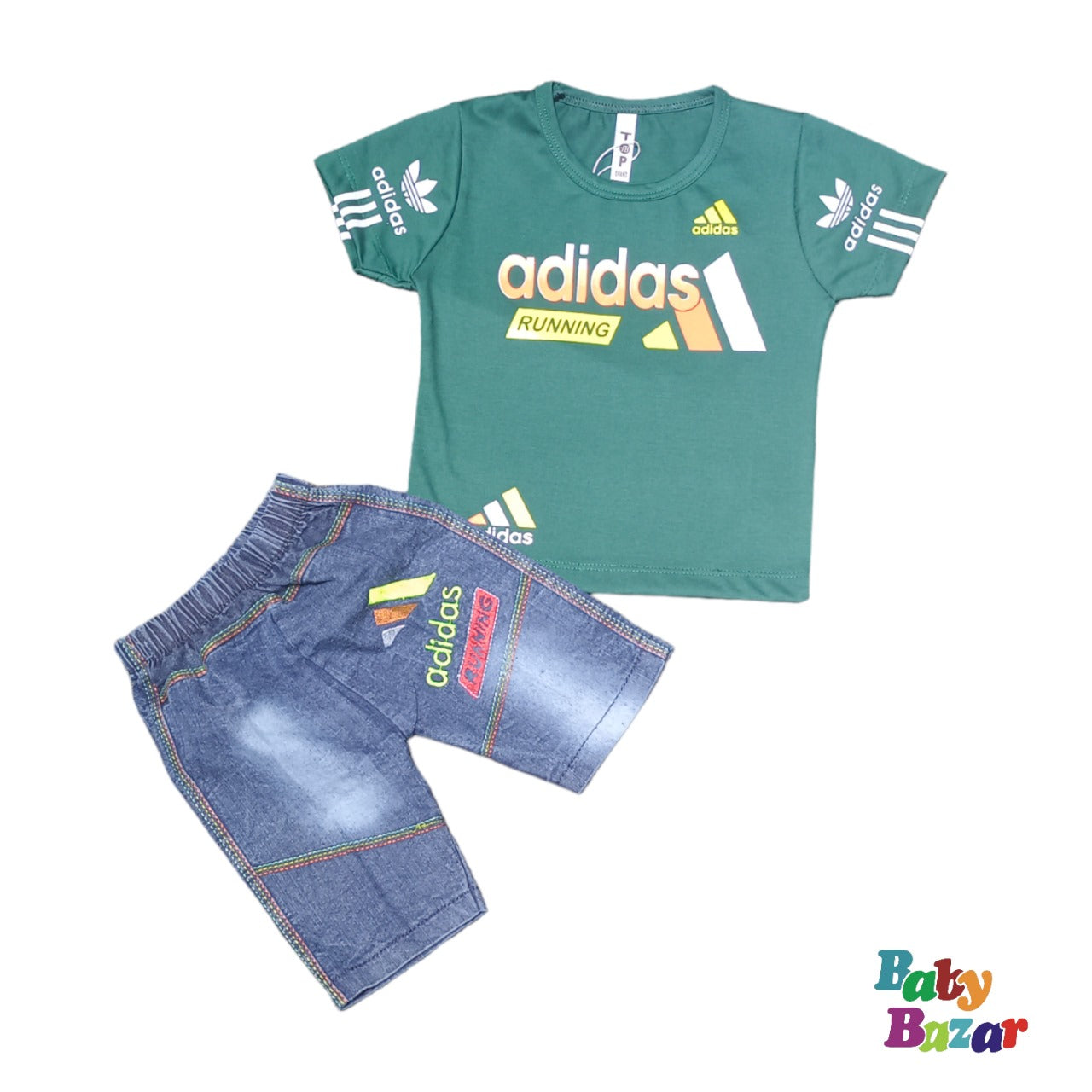 Summer  Collection Baby Boy Shirt with blandded Nicker - DARK Green