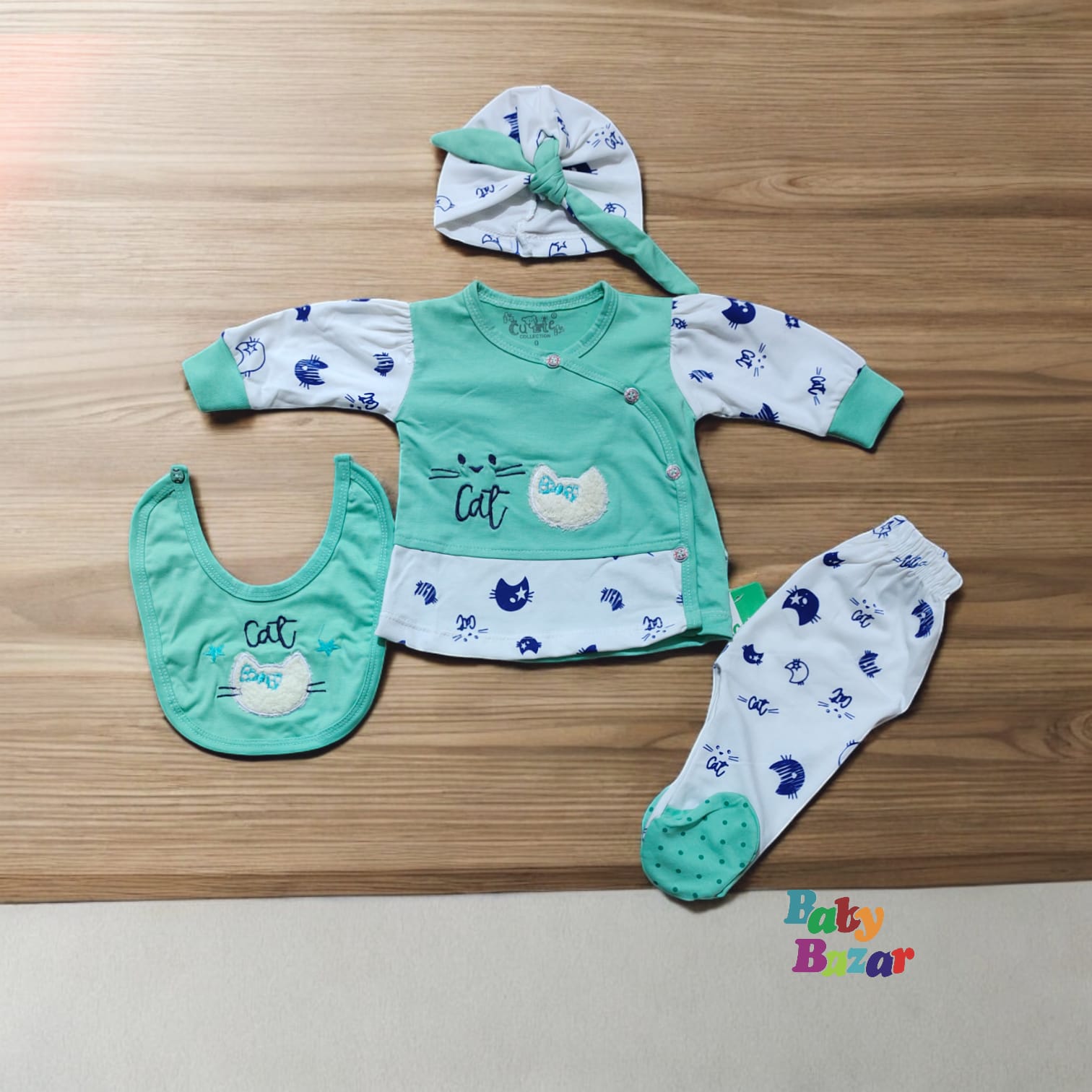 Cloth For New Born Baby Blended Stuff - Green