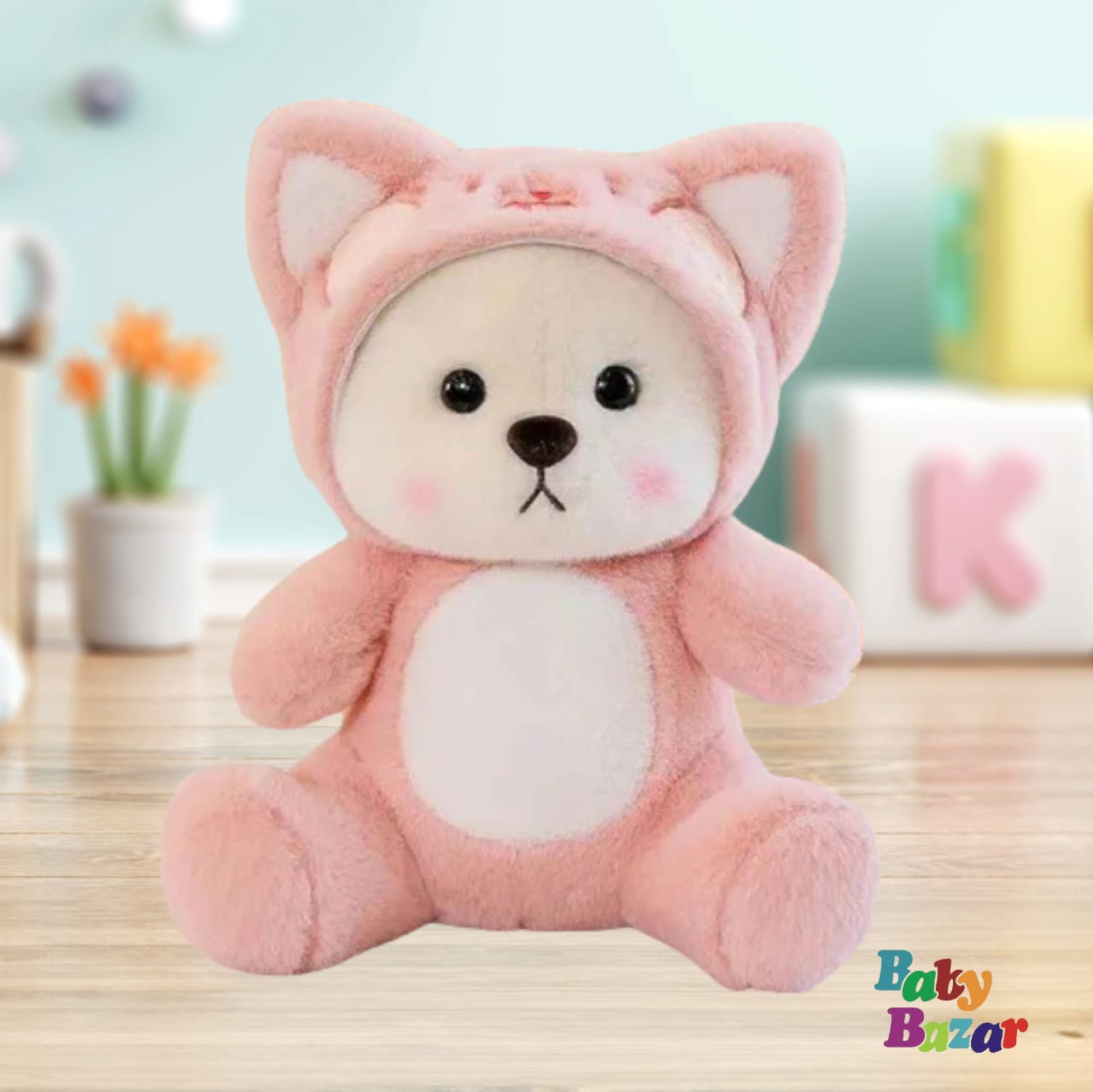 Stuffed Lina Bear Costume Pink Bear Plushie White Bear Wearing Strawberry Bear Plushie Toys Soft Fluffy Animal Toy For Girls