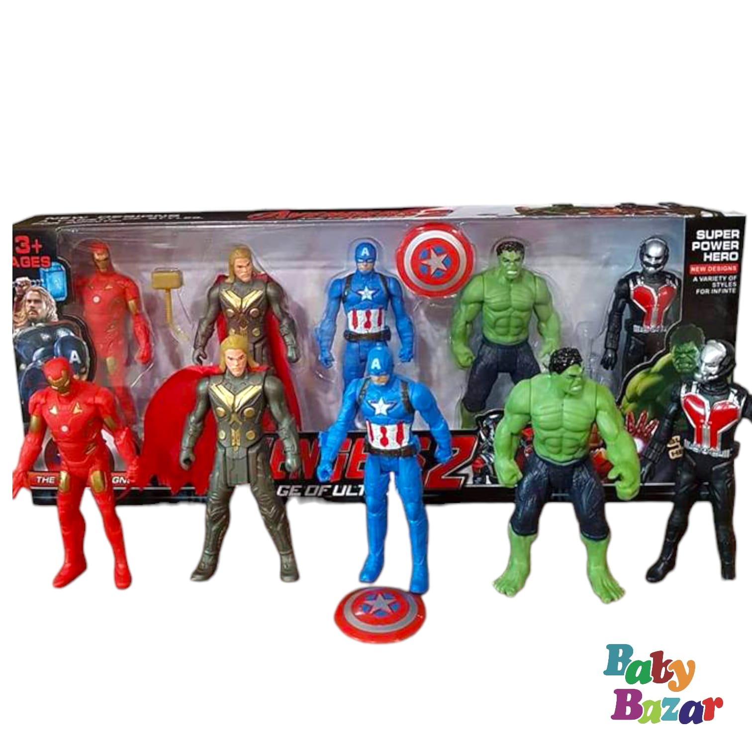 Toy Street Super Hero Avenger Kids Toy Set of 5 Super Hero Action Figure for Boys Kids  (Multicolor)