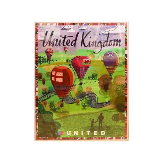 Vintage United Airlines Travel Poster - UK