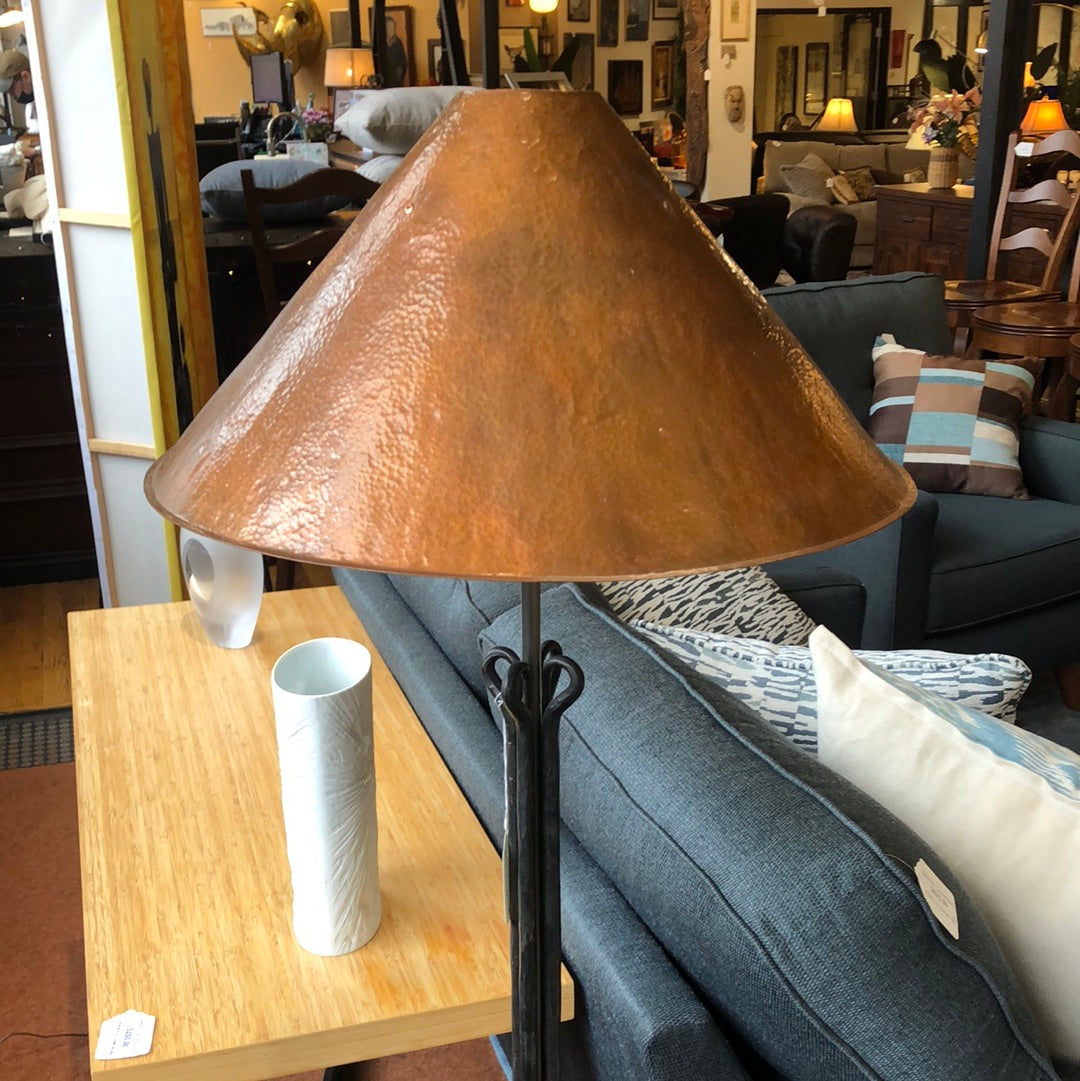 hammered copper floor lamp