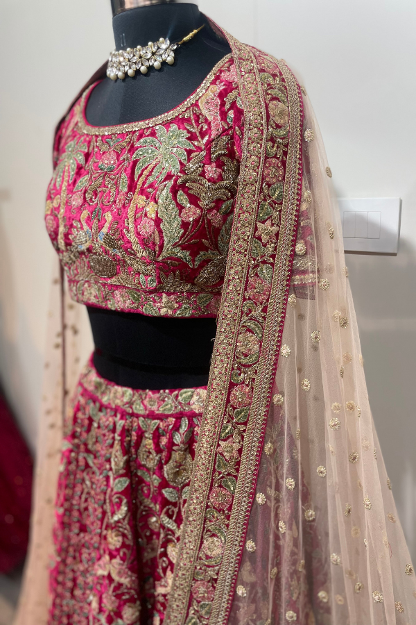 Buy Beautiful Wine Lehenga Choli in Georgette Fabric Indian Sabyasachi  Lehenga With Stitch Blouse and Dupatta Set Online in India - Etsy