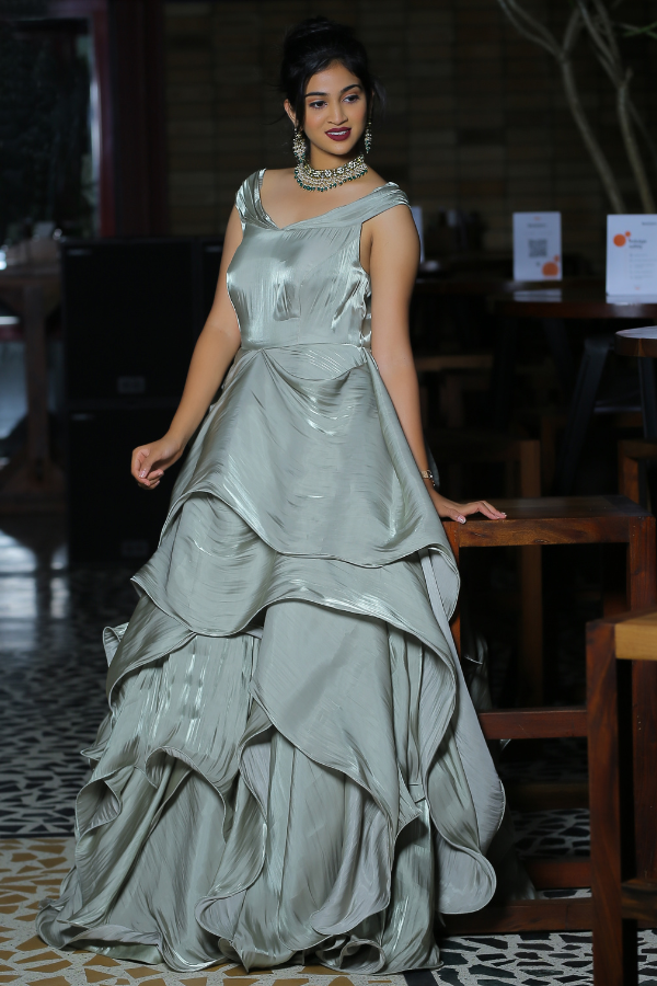 3D corset Prom Dress, Silver lace dress with slit Evening Dresses, Afri -  Afrikrea