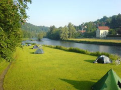 Campsite along river