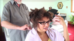 Cutting curly hair in sections