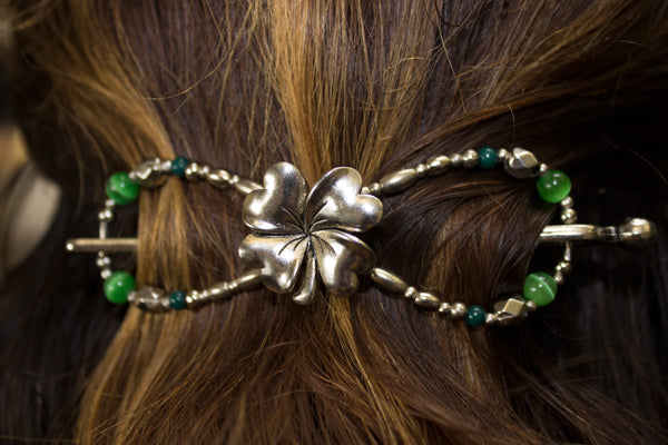 Flexi clip hair accessory with shamrock