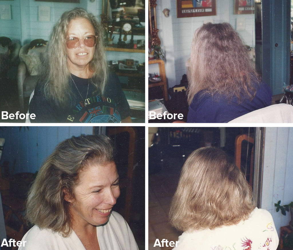 Joans HAir Before And After Morrocco Method
