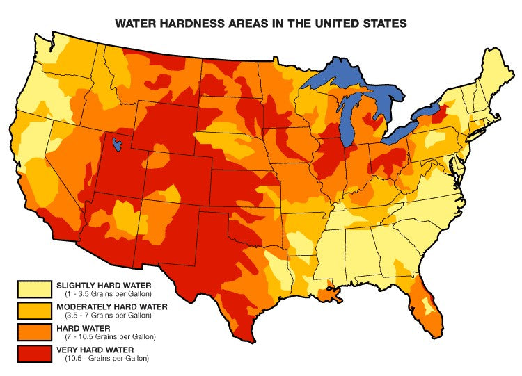 Water hardness in USA