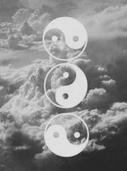 Ying Yang With Cloud Background