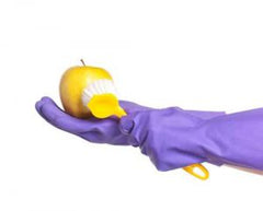 hand scrubbing apple