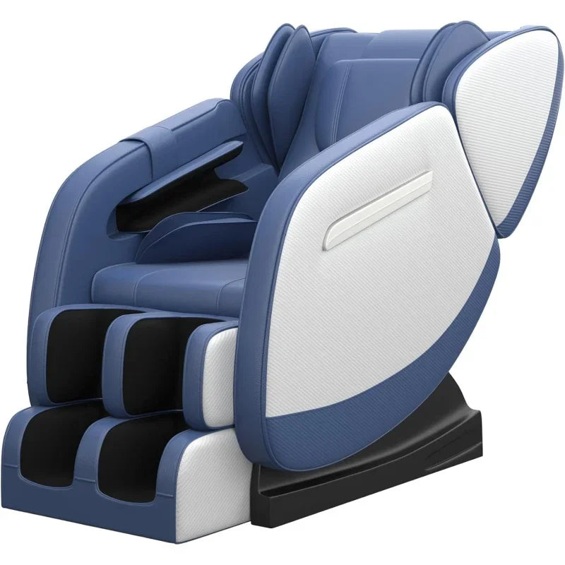 2022 New Massage Chair Recliner with Zero Gravity, Full Body Air Pressure, Heat and Foot Roller Included, Blue