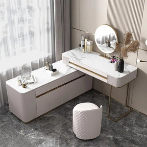 Solid Vanity Makeup Dressing Table Bedroom Mirror Comfortable Modern Luxury Dresser Tables Cabinets Kommode Vanity Accessories - My Lux Decor  - Apartment Dresser
