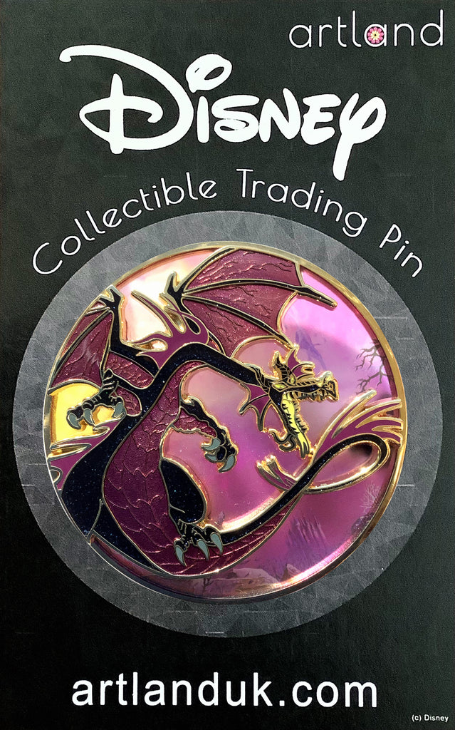 Maleficent Dragon Pin on Glass