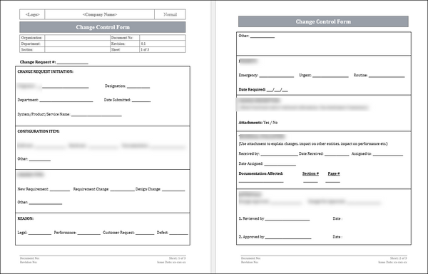 ISO 27001:2022 Change Control Form Template