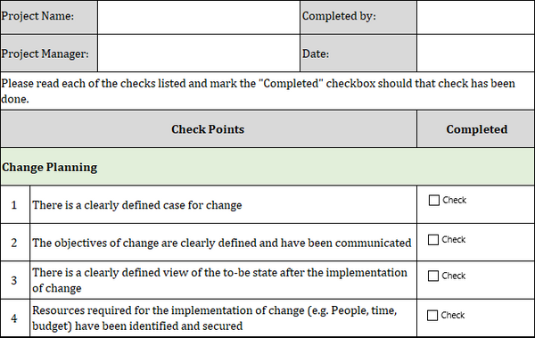 ISO 27001:2022 Change Management Process Checklist Template