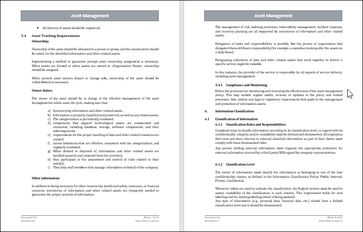 ISO 27001:2022 Template For Asset Management Policy