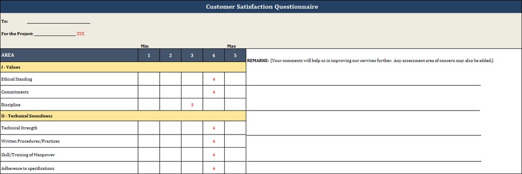 Customer Satisfaction Questionnaire