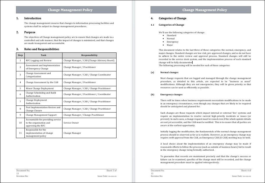 Change Management Policy Template