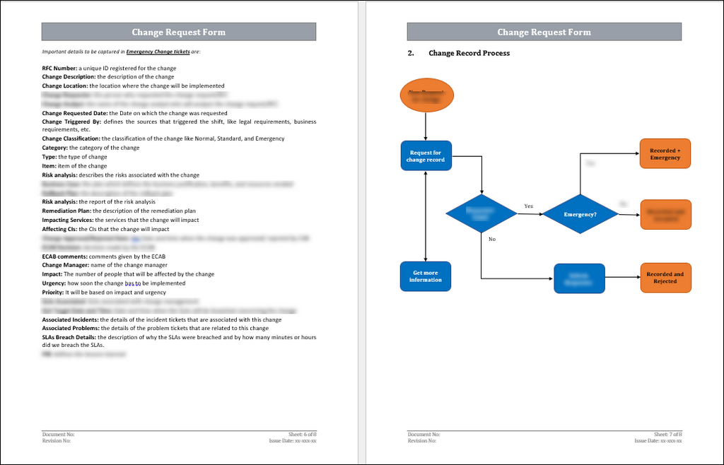 Change Request and Record Form Template