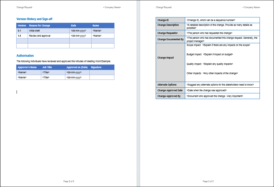 Change Request Template