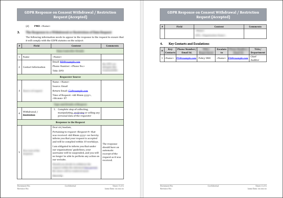 GDPR Response on Consent Withdrawal - Restriction Request Template - Accepted