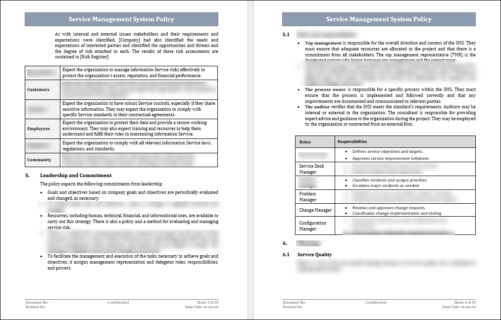 SMS Policy Template