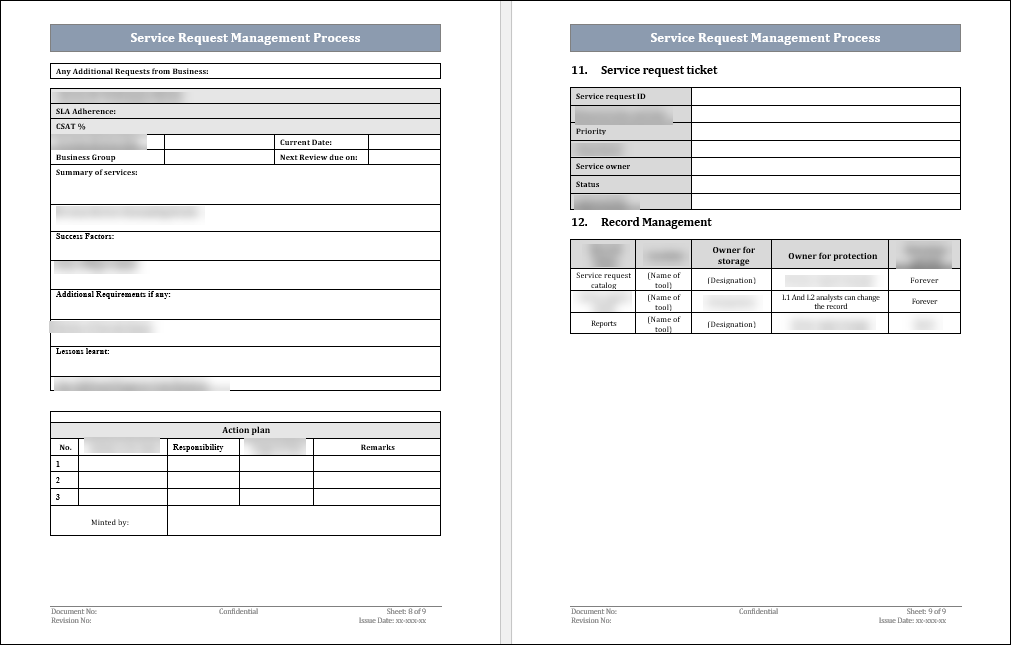 Service Request Management Process Template