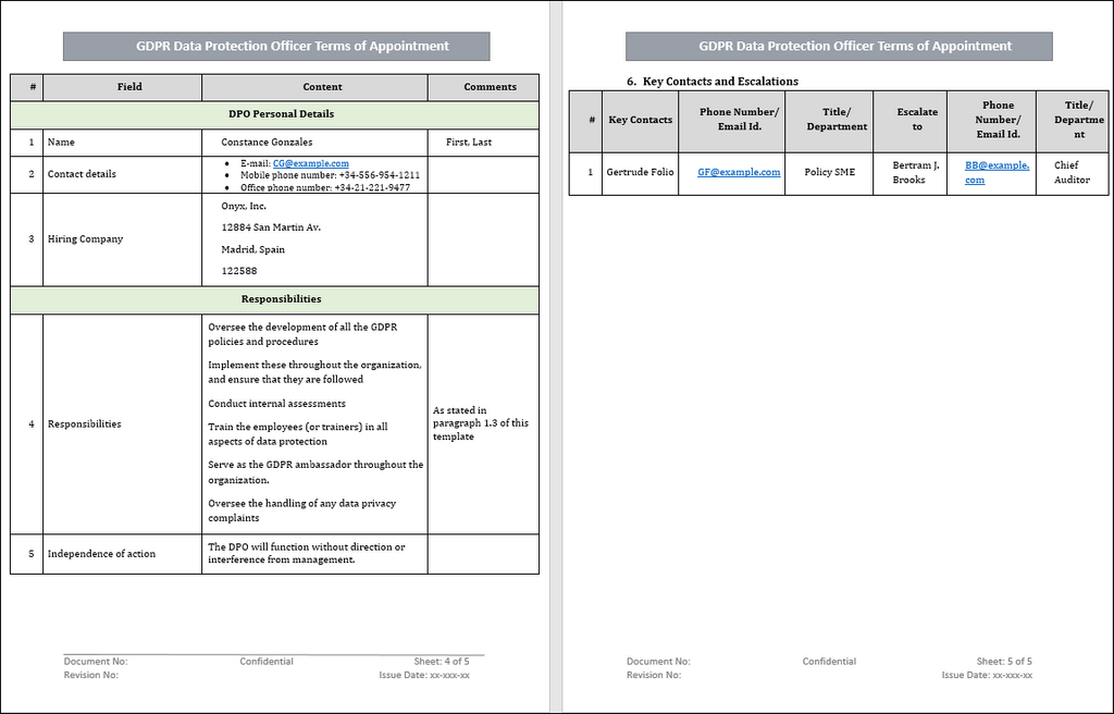 DPO Terms of Appointment Letter Template