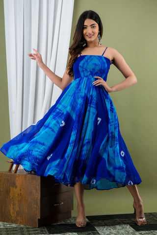 Blue Indo Western Dress