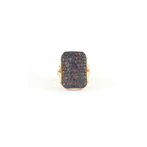 ten table ring with denim hued spinel